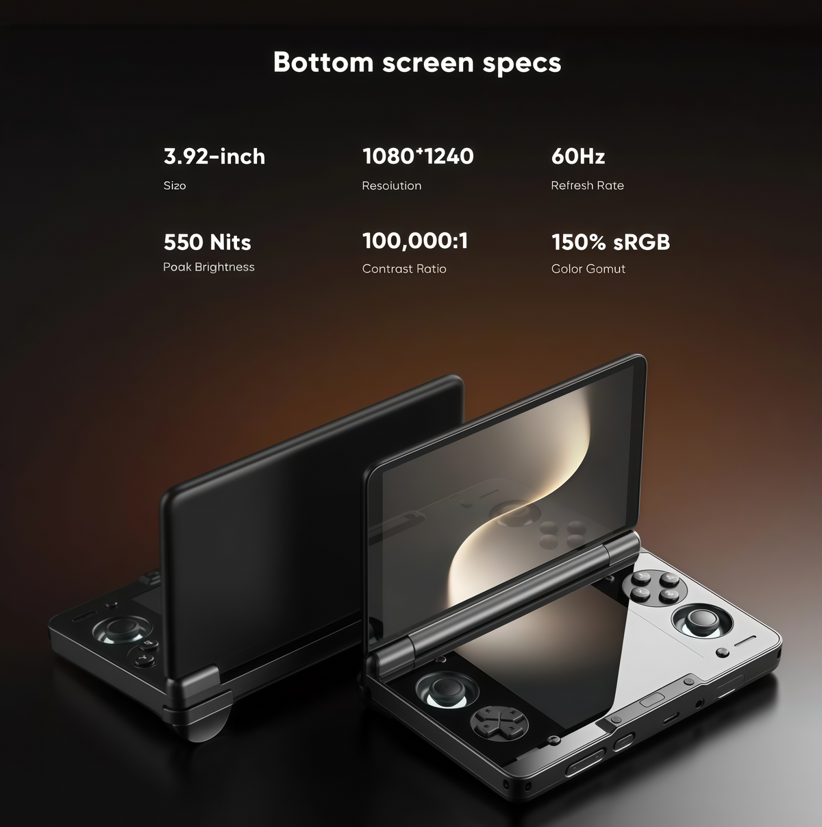 Dual-Screen AMOLED Portable Gaming Handheld